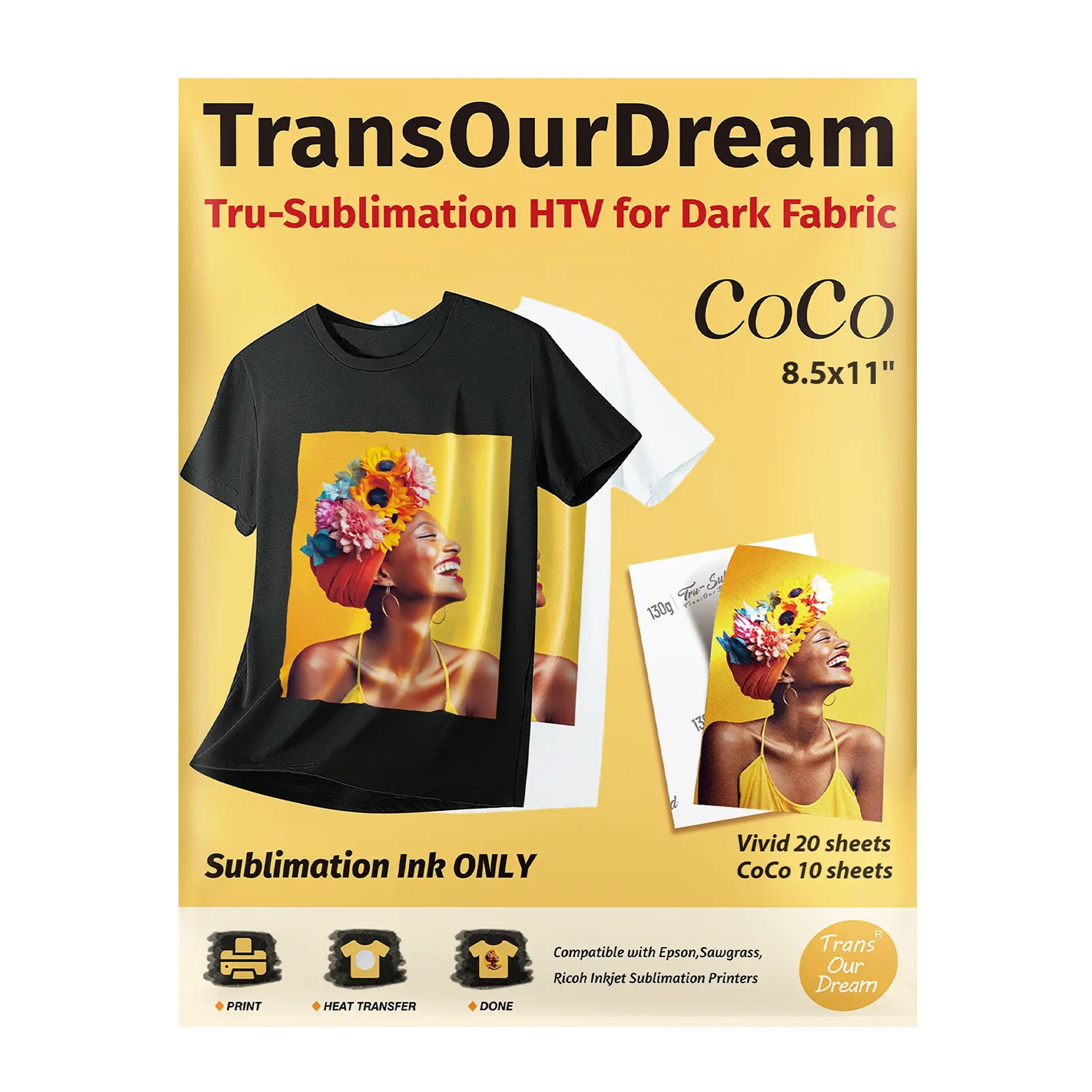 Printable Heat Transfer Paper for Shirts – Perfect for LaserJet, Inkjet Printing & Heat Press