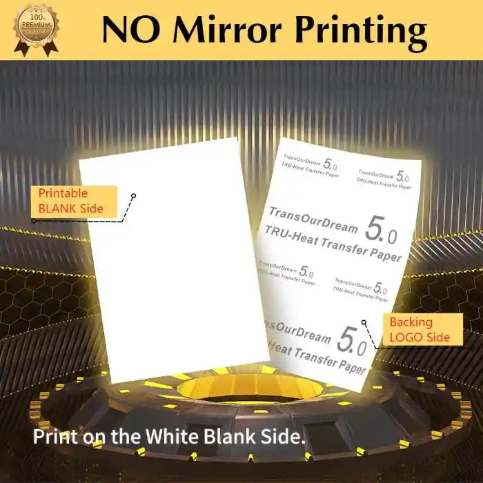 Heat Transfer Paper Premium for Dark T-Shirts & Fabrics - TransOurDream